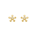 BRINCO FLOR COM UMA ZIRCÔNIA NO MEIO - BANHADO A OURO