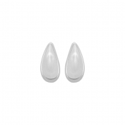 BRINCO ARGOLA GOTA LISA MÉDIA - BANHADO A RÓDIO BRANCO