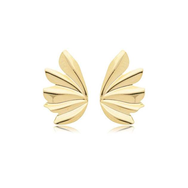 BRINCO LISO ASAS GG - BANHADO A OURO