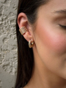 BRINCO PIERCING COM 6 FILEIRAS CRAVEJADAS - BANHADO A RODIO BRANCO