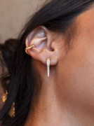 BRINCO PIERCING CORAÇÃO PEQUENO - BANHADO A RÓDIO BRANCO