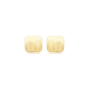 BRINCO QUADRADO GRANDE LISO - BANHADO A OURO