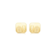 BRINCO QUADRADO GRANDE LISO - BANHADO A OURO