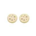 BRINCO REDONDO COM PONTOS CRAVEJADOS  - BANHADO A OURO