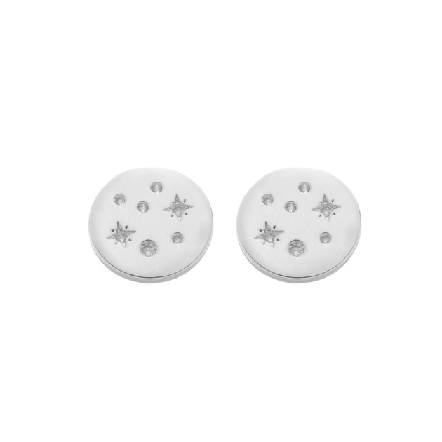 BRINCO REDONDO COM PONTOS CRAVEJADOS  - BANHADO A RODIO BRANCO