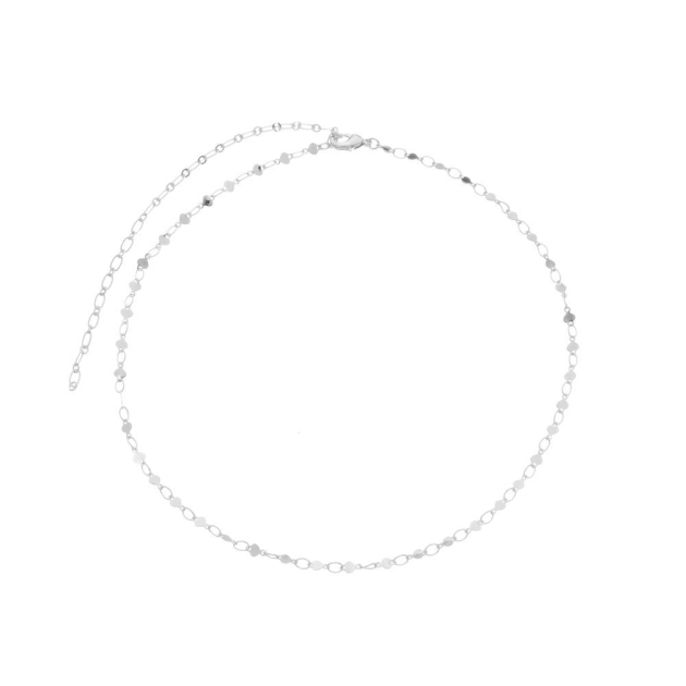 COLAR CHOKER COM CHAPINHAS LISAS - BANHADO A RODIO BRANCO