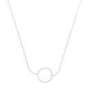 COLAR CHOKER COM CIRCULO VAZADO - BANHADO A RODIO BRANCO