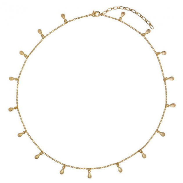 COLAR CHOKER COM PENDURICARIOS 35 CM - OURO