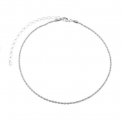 COLAR CHOKER CORDÃO BAIANO BANHADO A RÓDIO BRANCO