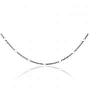 COLAR CHOKER DE CORAÇÃO RODIO BRANCO - 30 CM