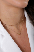 COLAR CHOKER DE CORAÇÃO RODIO BRANCO - 30 CM