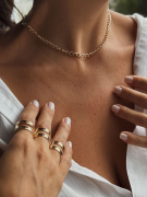 COLAR CHOKER ELOS MARINA  - BANHADO A RÓDIO BRANCO