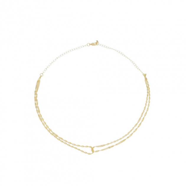 COLAR CHOKER ENTRELAÇADA - BANHADO A OURO