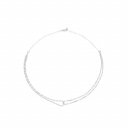 COLAR CHOKER ENTRELAÇADA - BANHADO A RODIO BRANCO