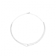 COLAR CHOKER ENTRELAÇADA - BANHADO A RODIO BRANCO