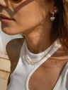 COLAR CHOKER ENTRELAÇADA - BANHADO A RODIO BRANCO