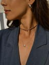 COLAR CHOKER MALHA DIRCE - BANHADO A RODIO BRANCO