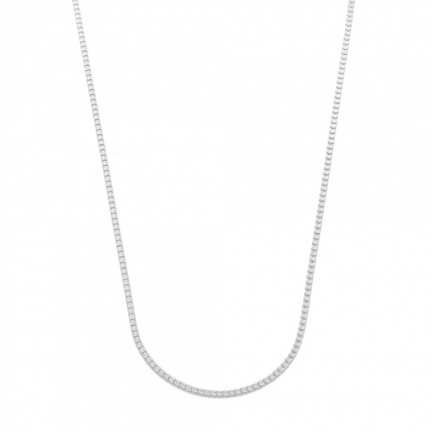 COLAR CHOKER MALHA QUADRADA - BANHADO A RÓDIO BRANCO