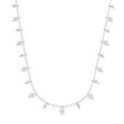 COLAR CHOKER PÉROLAS E BOLINHAS LISAS - BANHADO A RÓDIO BRANCO