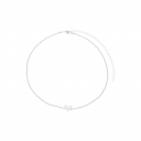 COLAR CHOKER RIVIERA COM CORAÇÃO LISO - BANHADO A RÓDIO BRANCO