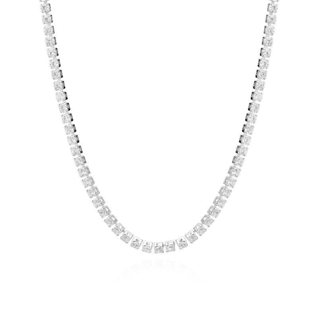 COLAR CHOKER RIVIERA CRISTAL - RÓDIO BRANCO