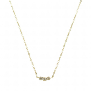 COLAR COM 3 ZIRCÔNIAS - BANHADO A OURO
