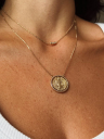 COLAR COM 3 ZIRCÔNIAS - BANHADO A OURO