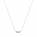 COLAR COM 3 ZIRCÔNIAS - BANHADO A RÓDIO BRANCO