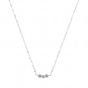 COLAR COM 3 ZIRCÔNIAS - BANHADO A RÓDIO BRANCO