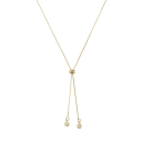COLAR GRAVATINHA COM DUAS PÉROLAS - BANHADO A OURO