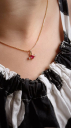 COLAR INFANTIL BOMBOM ROSA - BANHADO A OURO