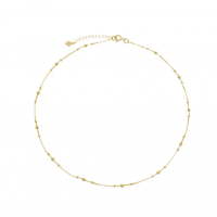 COLAR INFANTIL LISO COM BOLINHAS  - BANHADO A OURO