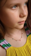 COLAR INFANTIL PEDRAS COLORIDAS - BANHADO A OURO
