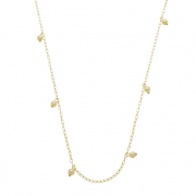 COLAR LONGO COM PÉROLAS PENDURADAS - BANHADO A OURO