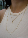COLAR LONGO COM PÉROLAS PENDURADAS - BANHADO A OURO