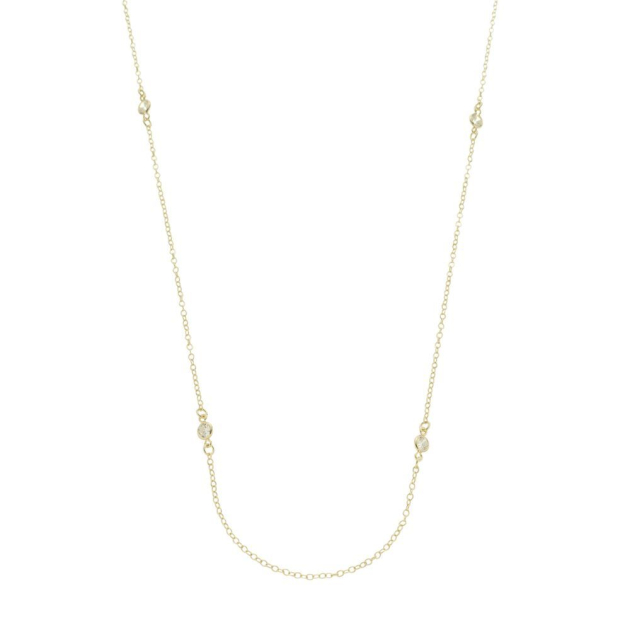 COLAR LONGO COM PONTOS DE LUZ - BANHADO A OURO