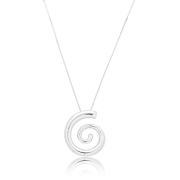 COLAR LONGO PINGENTE CARACOL - BANHADO A RODIO BRANCO