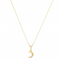 COLAR LUA PEQUENA LISA - BANHADO A OURO