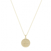 COLAR MEDALHA LISA SÃO BENTO- BANHADO A OURO