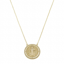 COLAR MEDALHA SÃO BENTO CRAVEJADO - BANHADO A OURO