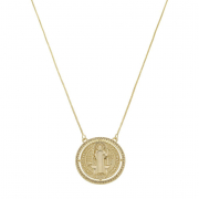 COLAR MEDALHA SÃO BENTO CRAVEJADO - BANHADO A OURO