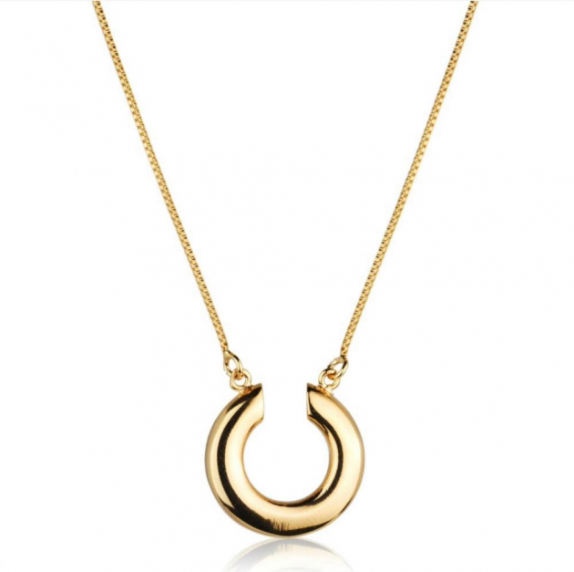 COLAR MEIA LUA PEQUENA - BANHADO A OURO