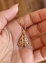 COLAR NOSSA SENHORA VAZADO COM ZIRCÔNIA AZUL - BANHADO A OURO