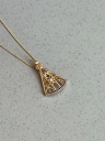 COLAR NOSSA SENHORA VAZADO COM ZIRCÔNIA AZUL - BANHADO A OURO