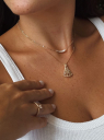 COLAR NOSSA SENHORA VAZADO COM ZIRCÔNIA CRISTAL - BANHADO A RÓDIO BRANCO