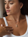 COLAR NOSSA SENHORA VAZADO COM ZIRCÔNIA CRISTAL - BANHADO A RÓDIO BRANCO