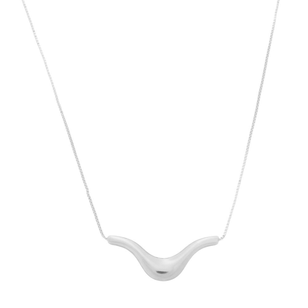 COLAR ONDA ORGÂNICA - BANHADO A RODIO BRANCO