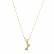 COLAR OSSO CRAVEJADO - BANHADO A OURO