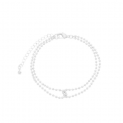 PULSEIRA BOLINHAS ENTRELAÇADAS - BANHADO A RODIO BRANCO
