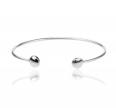 PULSEIRA BRACELETE COM DUAS BOLINHAS - BANHADO A RODIO
